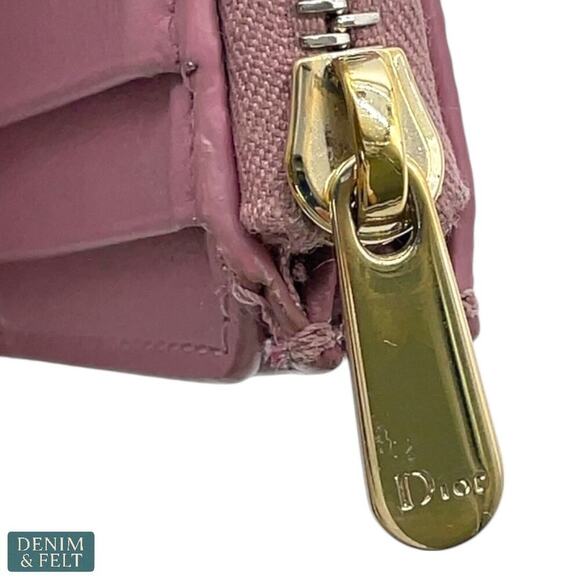 Christian Dior Montaigne 30 Lotus Pink Trifold Compact Wallet Gold Hardware - Picture 10 of 16